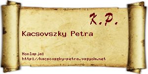 Kacsovszky Petra névjegykártya